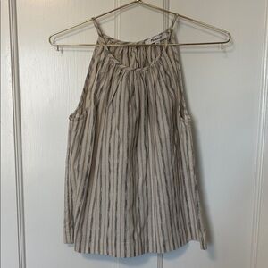 Madewell Beige and Black Striped Tank Top